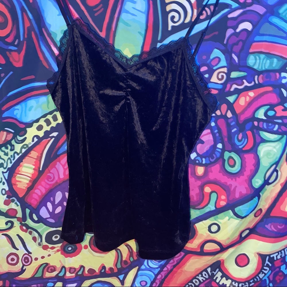 sexy velour black cami top ✨